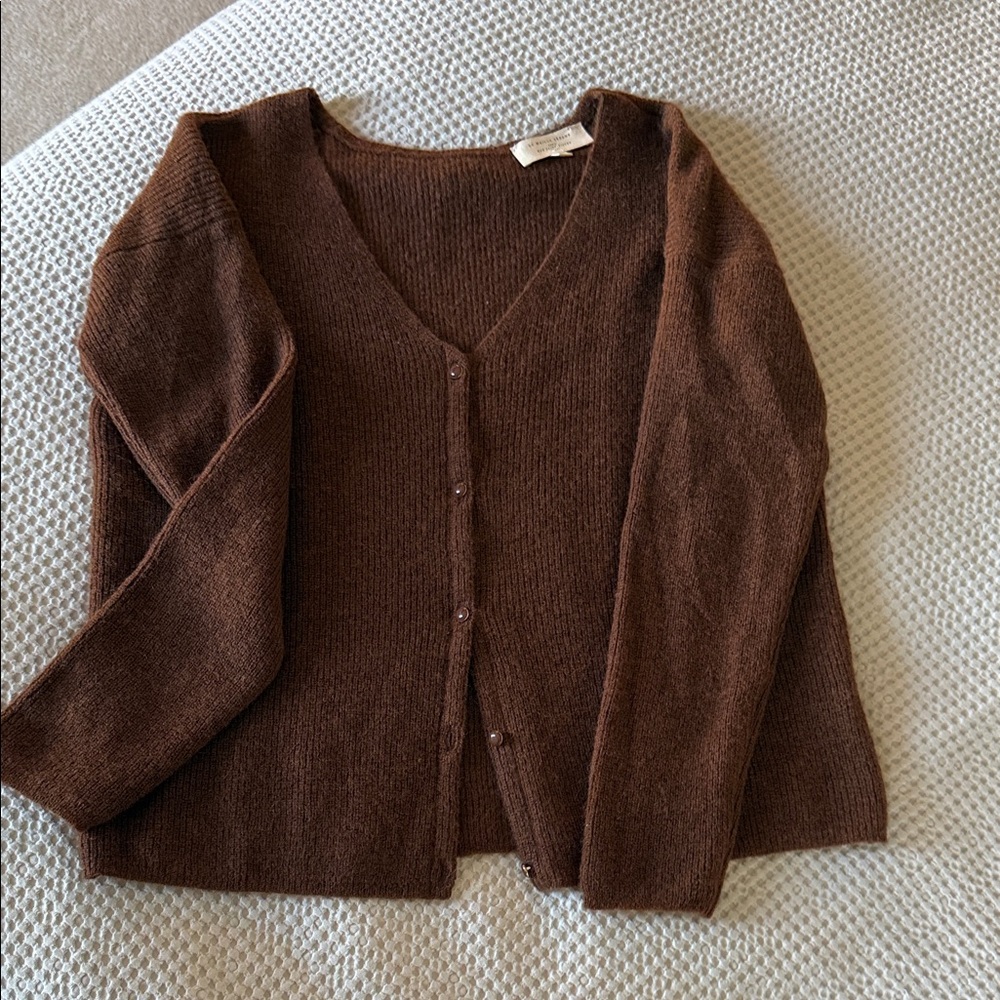 Sezane Chocolate Brown Cardigan